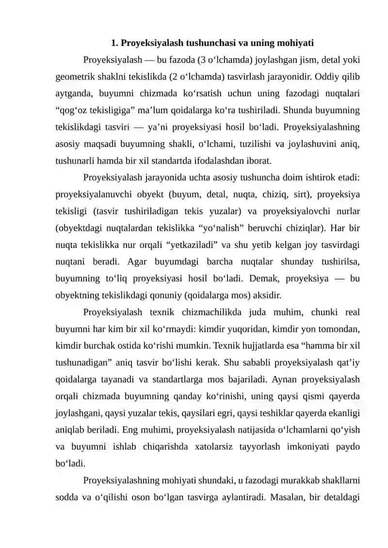 Proyeksiyalash usullari 2