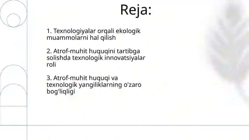 Ekologik huquq va texnik innovatsiyalar 2