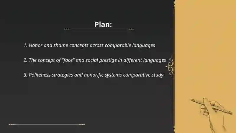 Honor and Shame Concepts Across Comparable Languages 2