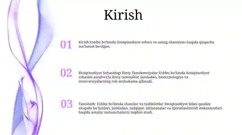 Bioiqtisodiyot Sohasidagi Ilmiy Temdemsiyalar Bilan Tanishish 2