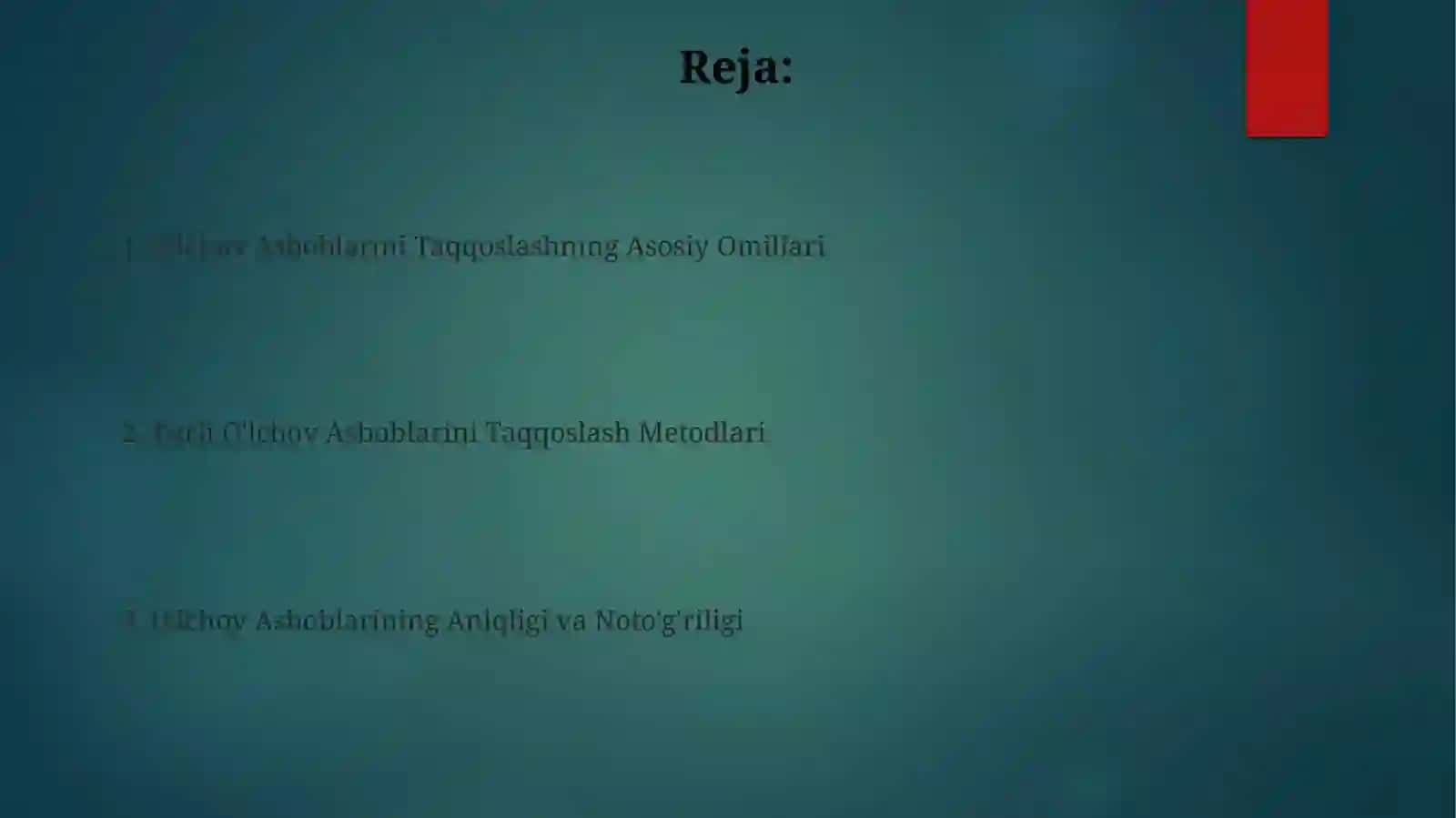O'lchov Asboblarini Taqqoslashning Asosiy Omillari 2
