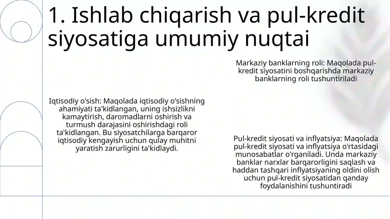 Ishlab Chiqarish Tavovuti Va Monetar Siyosat 2