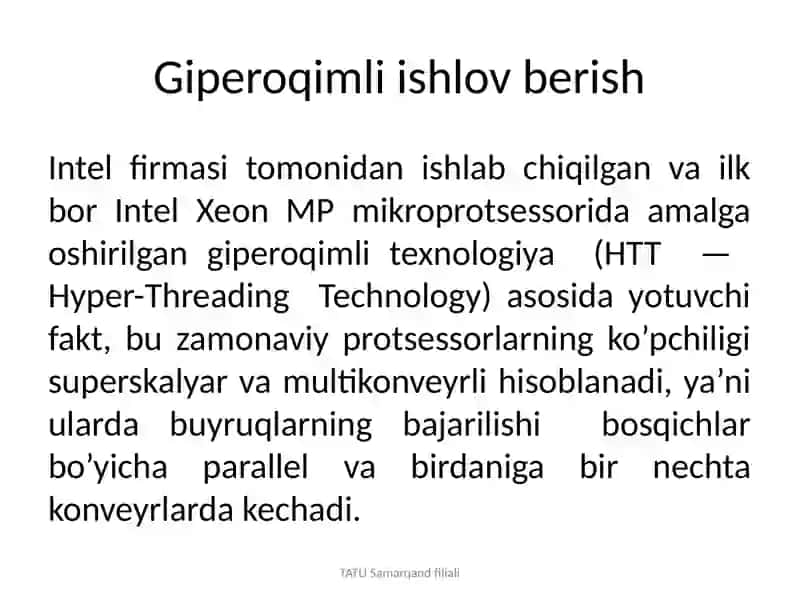 Hyper-threading texnologiyasi 2