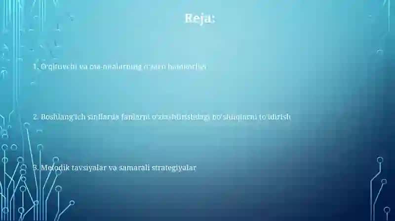 Boshlangʻich Sinflarda Fanlarni Òzlashtirishdagi Boʻshliqlarni Toʻldirish 2