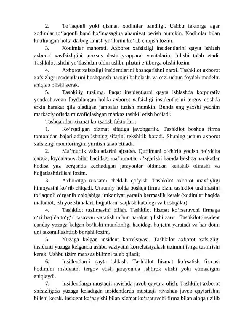 Axborot xavfsizligi insidentlari tergovida guruhlar tuzilmasi 2