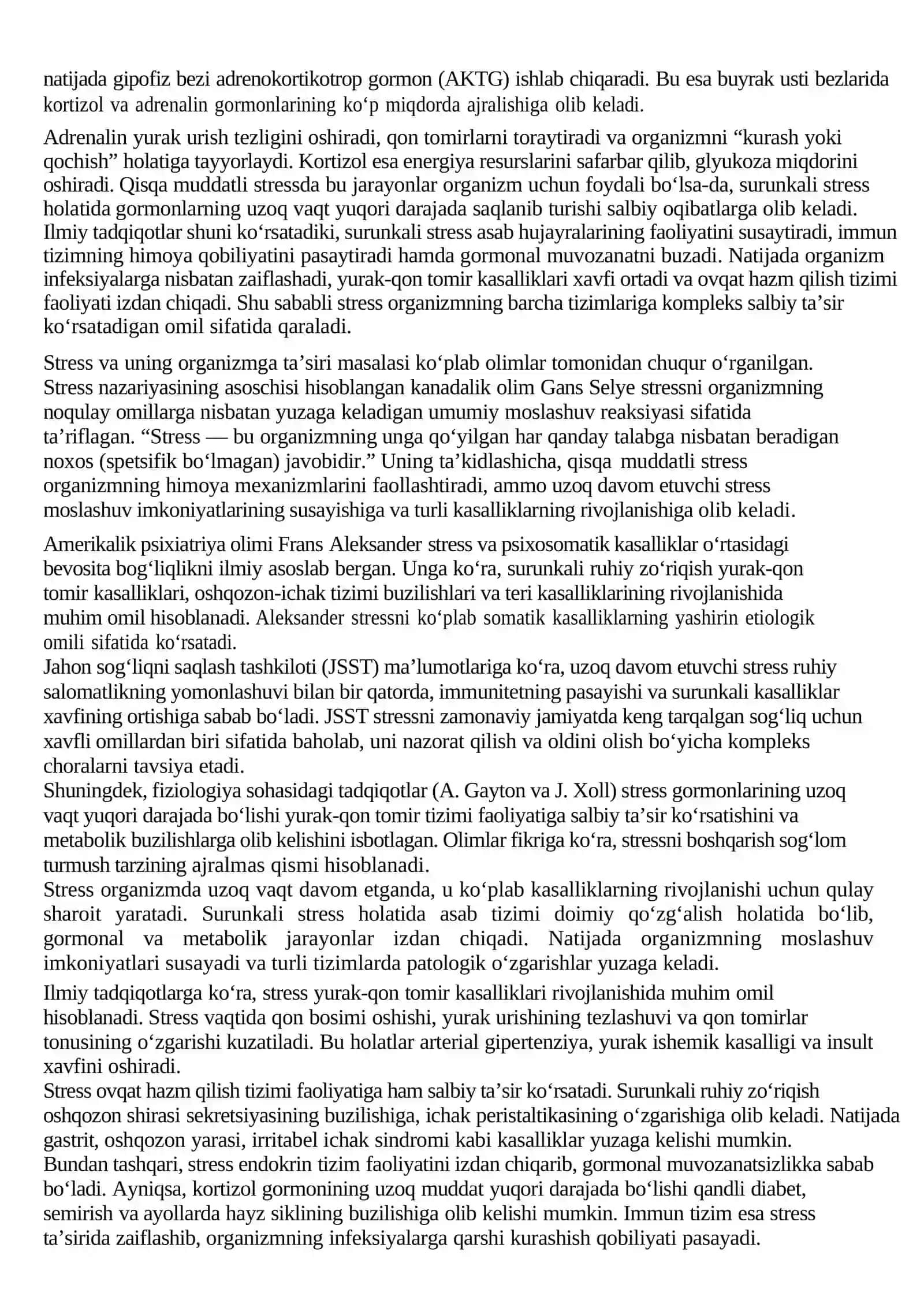 Stress kasallikning yashirin omili sifatida 2