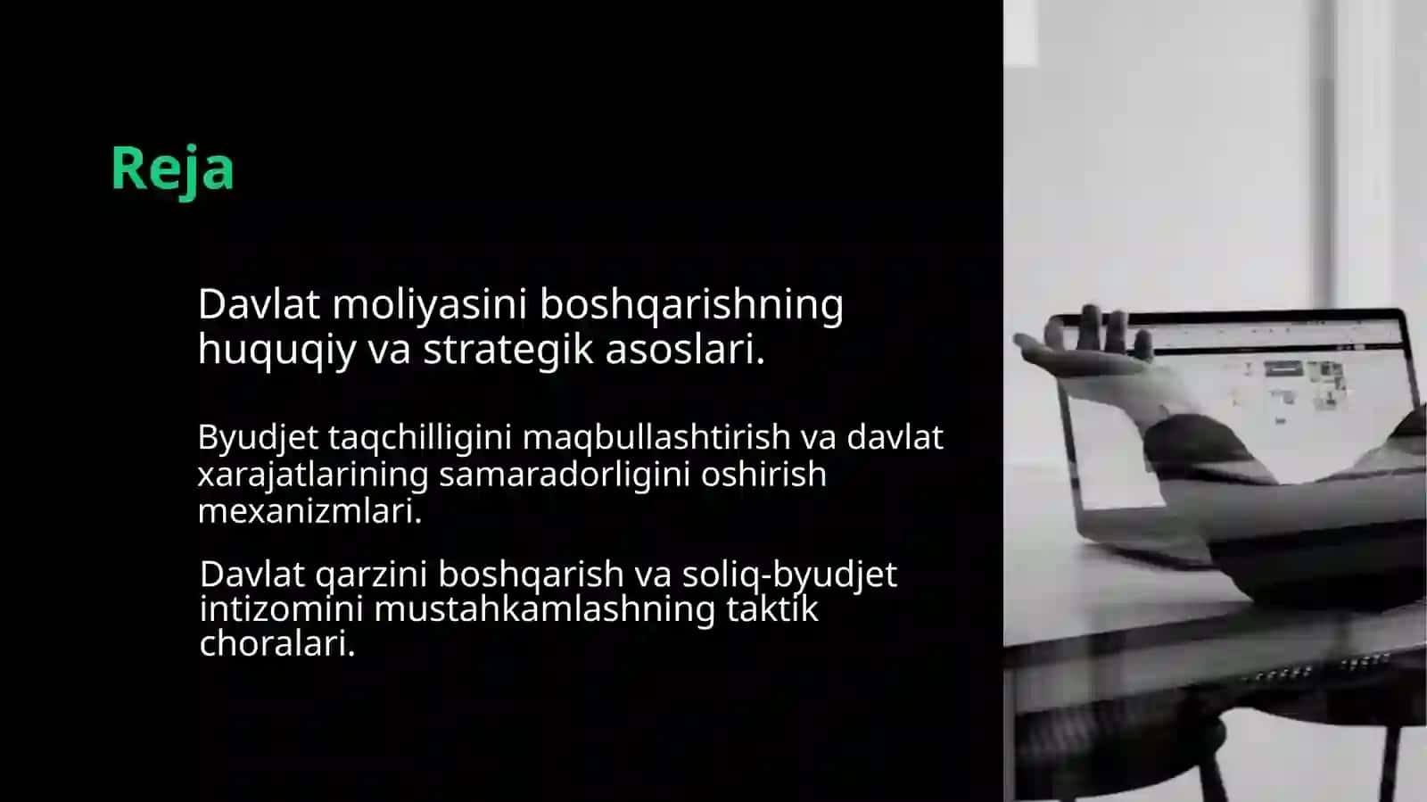 Davlat moliyasini sog‘lomlashtirish yuzasidan amalga oshirilayotgan tadbirlar va ularning strategik maqsadlari va taktik vazifalari 2