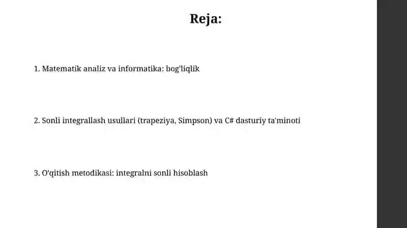 Matematik analizni Informatika bilan boglash 2
