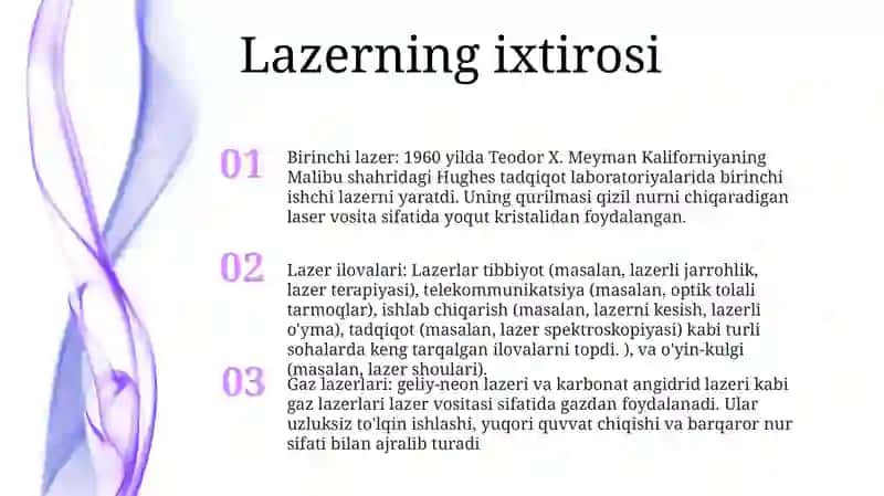 Lazerlarning Yaratilish Tarixi. Gaz Lazerlari 2