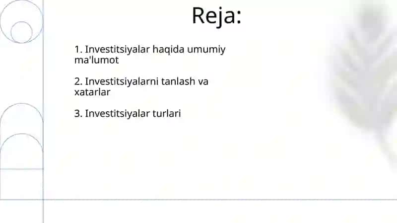 Investitsiya va ularning turlari 2