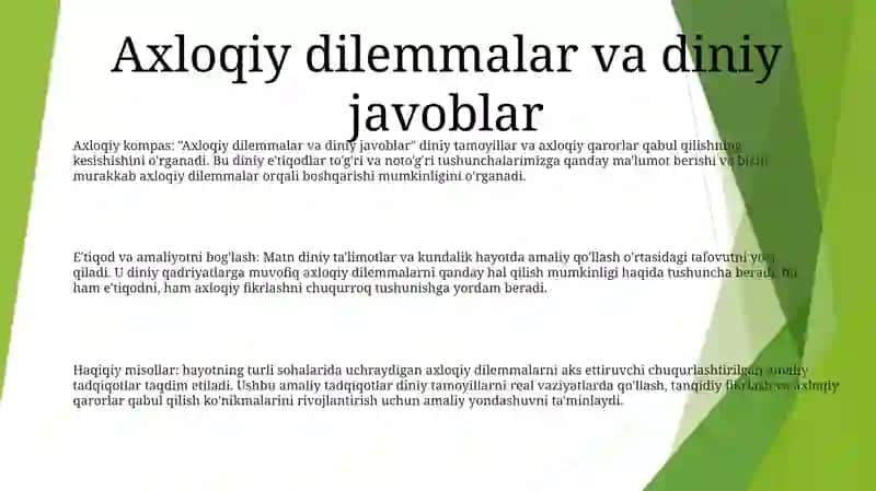 Axloqiy kompas: "Axloqiy dilemmalar va diniy javoblar" 2