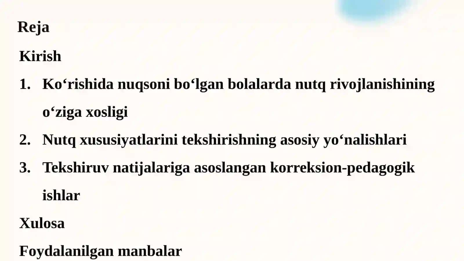Ko‘rishida nuqsoni bo‘lgan bolalar nutq xususiyatlarini tekshirish 2