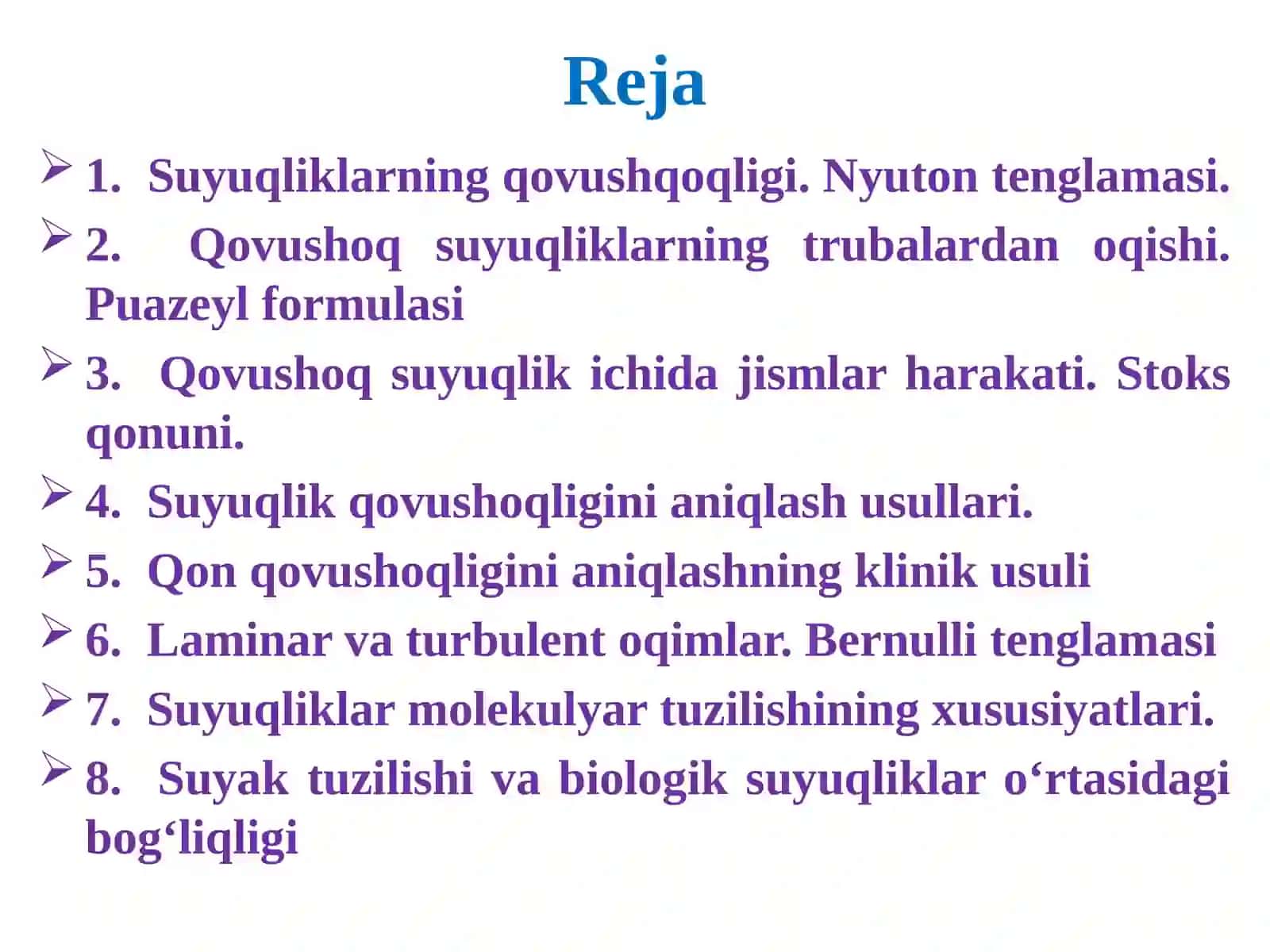 Biologiksuyuqliklar qovushqoqligi. Tibbiyvabiologikfizika,tibbiyotdaaxborottexnologiyalari 2