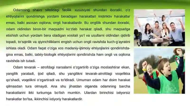Iroda inson faoliyatini va xulq-atvorini ixtiyoriy boshqaruv sifatida 2