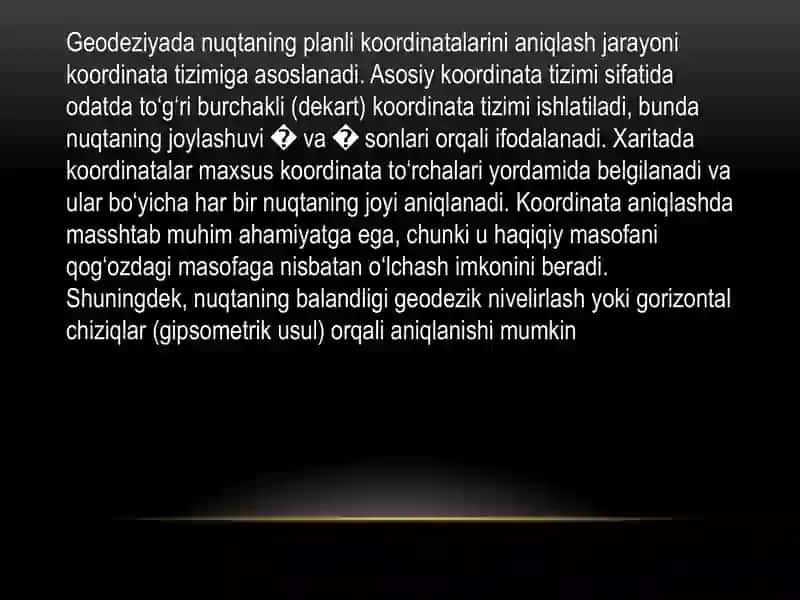 Xaritadan koordinatalarni aniqlash 2