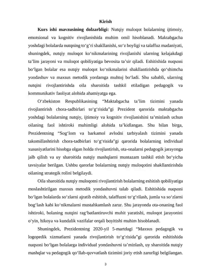 Maktabgacha yoshdagi eshitishida nuqsoni bo‘lgan bolalarning nutqiy muloqotini oila sharoitida rivojlantirish 2