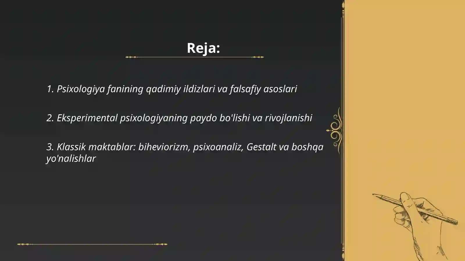 Psixologiya fanining taraqqiyot tarixi 2
