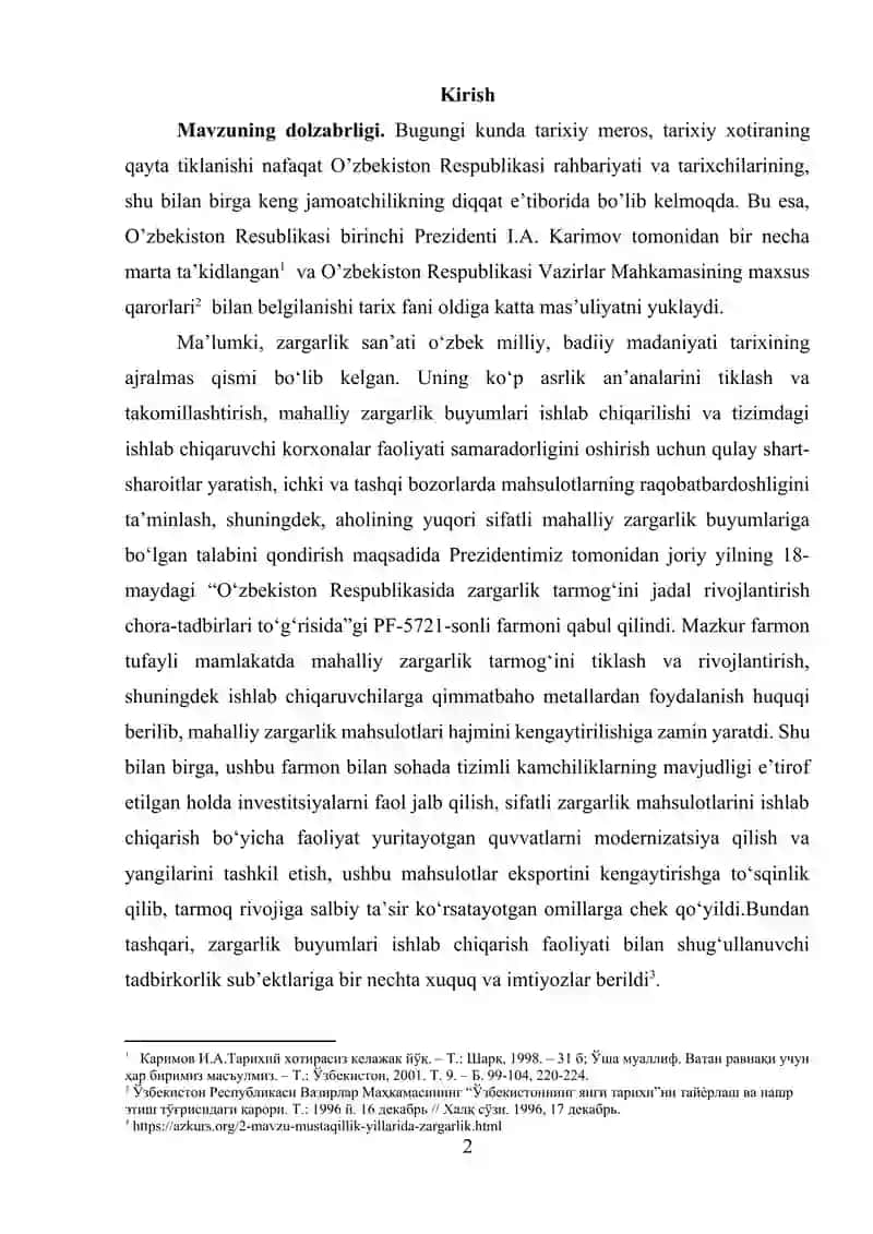 Zargarlik hunari va taqinchoqlarning o’ziga xosligi 2