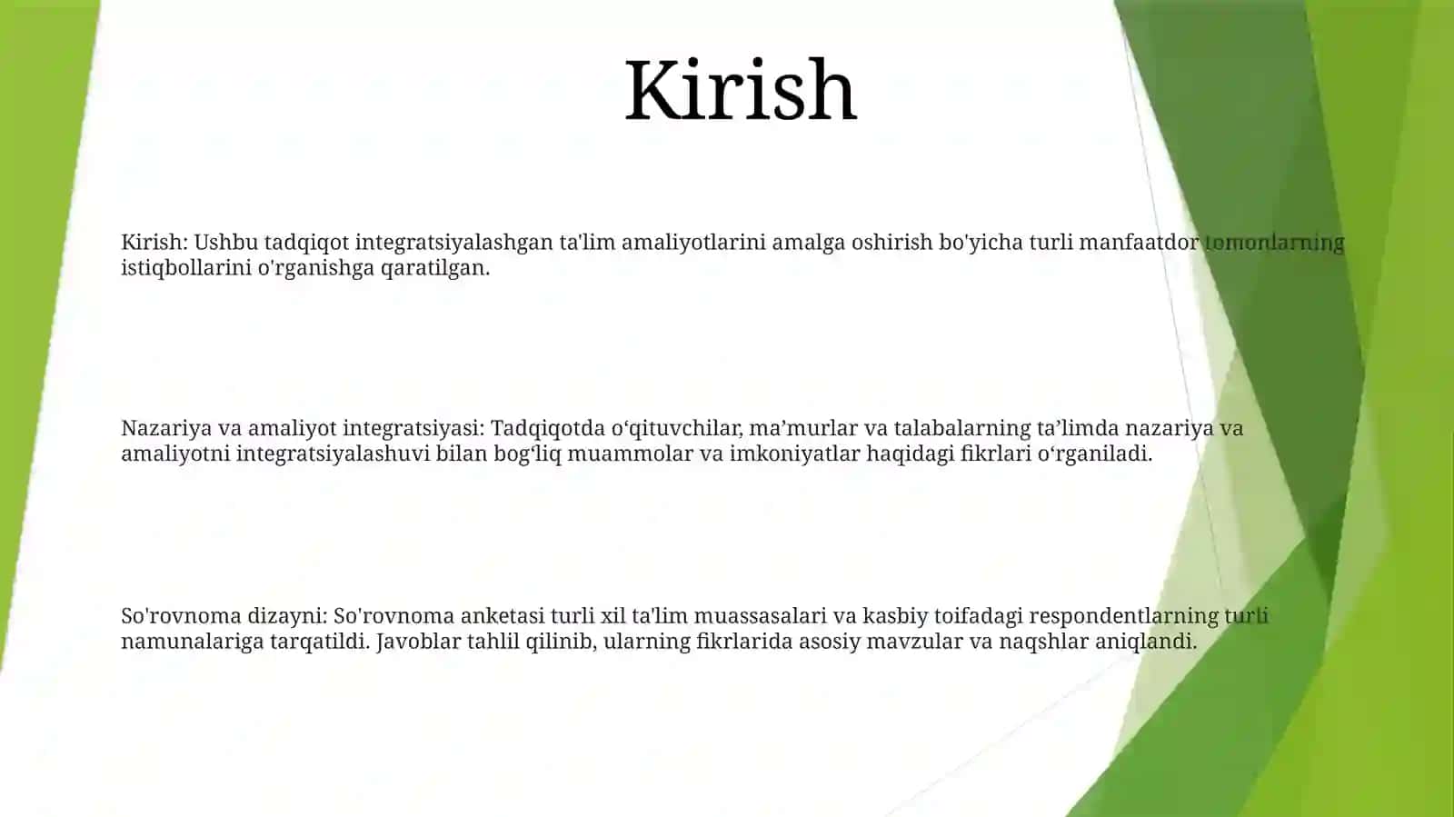 Integratsiyalshgan Ta'Limni Amaliyotga Tadbiq Etish Bo'Yicha Turli Guruhlarga Mansub Respondentlarning Fikrlarini Aniqlashga Qaratilgan Sotsiologik Tadqiqotlar 2