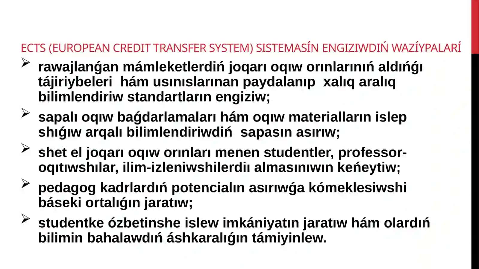 Bilimlendiriwdiń Kredit Sisteması 2