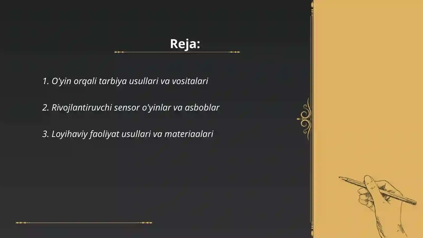 O'yin orqali tarbiya usullari va vositalari 2