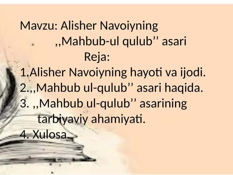 Alisher Navoiyning "Mahbub-ul-qulub" asari 2