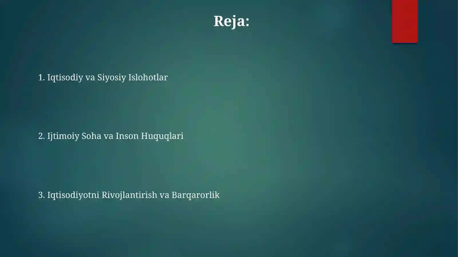 YАNGI OʻZBЕKISTONDА PREZIDENT SH.M.MIRZIYOYEV RAHBARLIGIDA ISLOHOTLАR 2