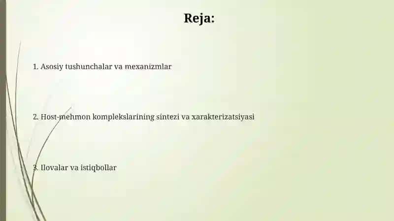 "Mexmon-mezmon"tipdagi molekular komplekslar 2