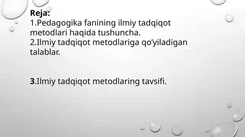 ilk va maktabgacha yoshdagi bolalar pedogogikasi fanining tadqiqot metodlari 2