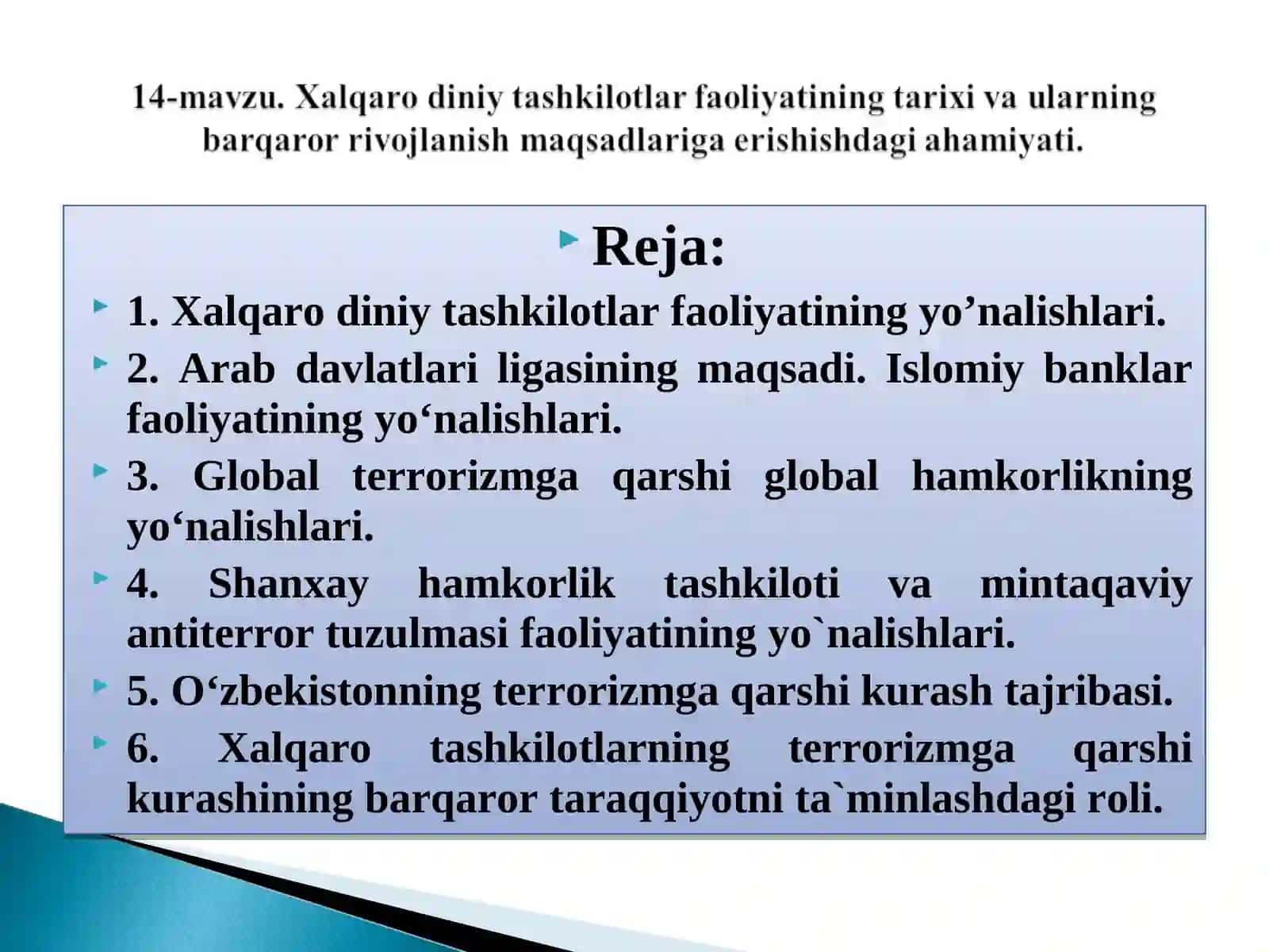 Xalqaro diniy tashkilotlar faoliyatining tarixi va ularning barqaror rivojlanish maqsadlariga erishishdagi ahamiyati 2