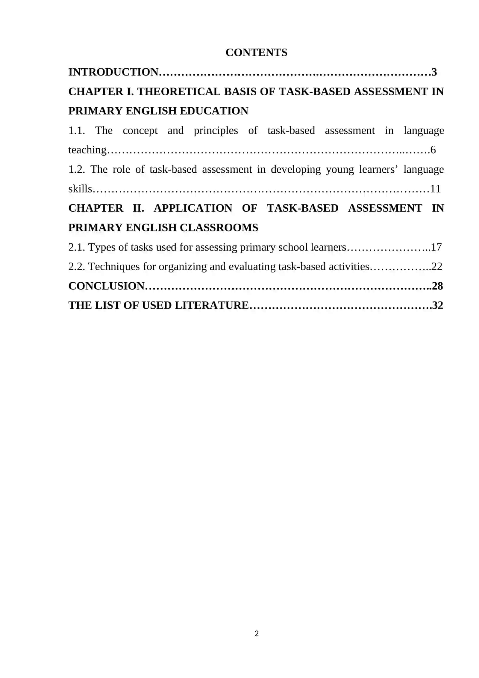 TASK-BASED ASSESSMENT IN THE PRIMARY ENGLISH LANGUAGE CLASSROOM 2