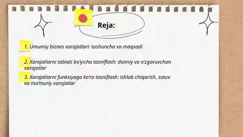 Umumiy biznes xarajatlari: tarkibi, taqsimlanishi, hisobi 2
