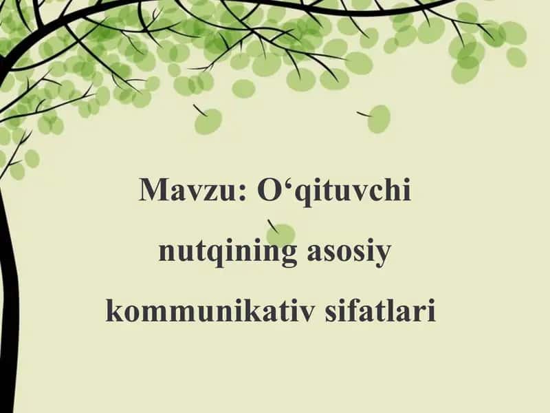 "O'qituvchining nutqiy kompetensiyasini rivojlantirish" 2