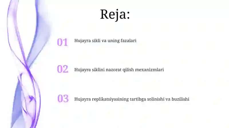 Hujayra sikli va hujayra replikatsiyasi boshqaruvi mexanizmlari 2