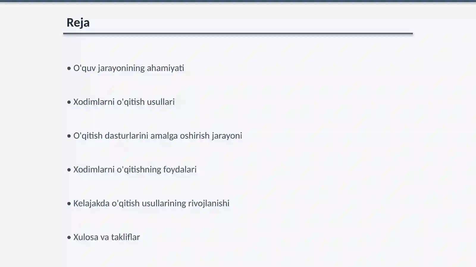 Inson Resurslari Fanidan Xodimlarni O'qitish 2