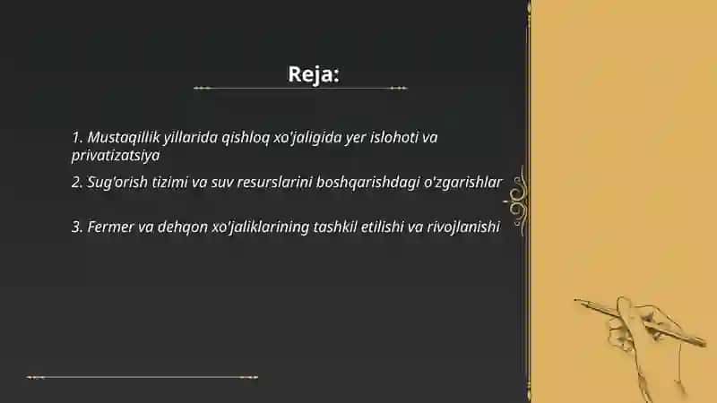 Mustaqillik yillarida qishloq xójaligi va sanoat sohasidagi ózgarishlar 2