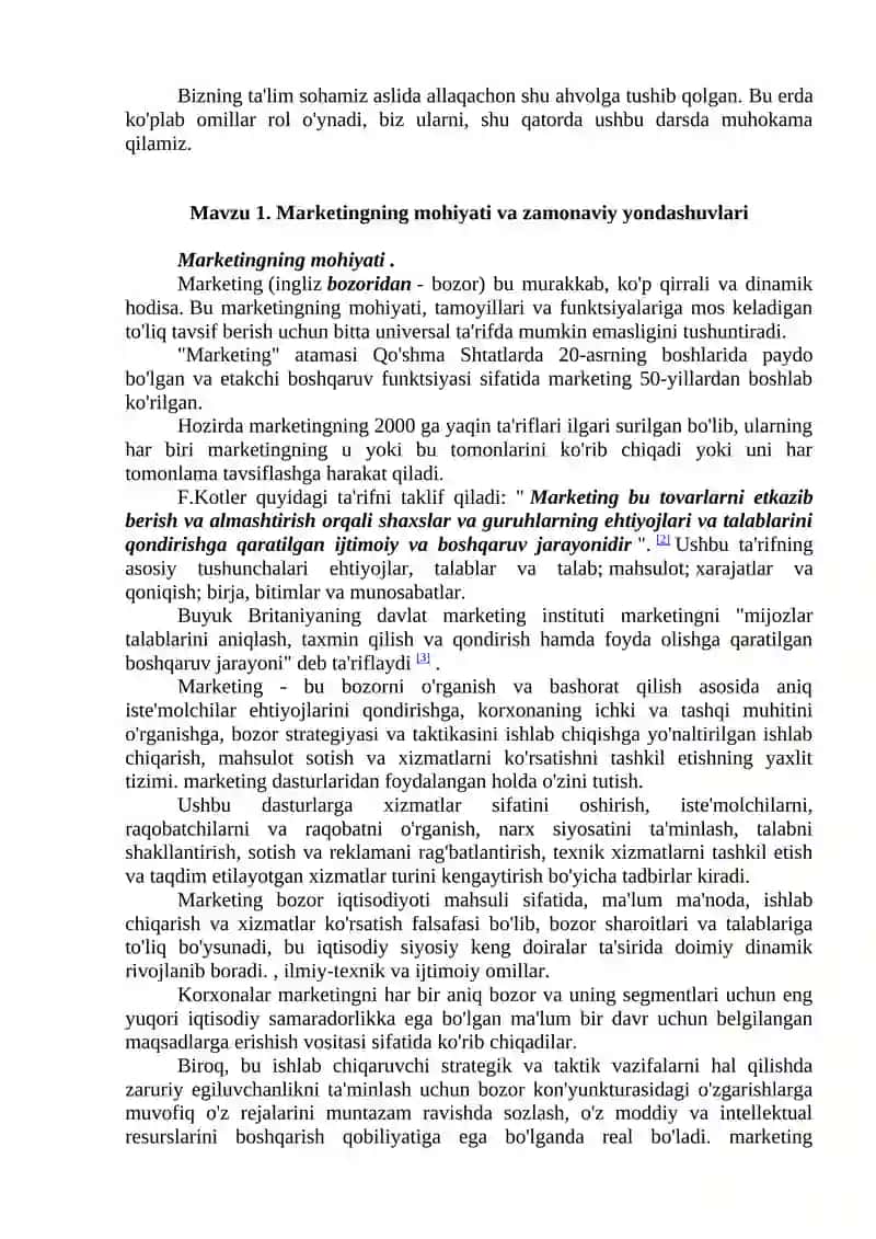Ta’lim xizmatlari marketingi 2