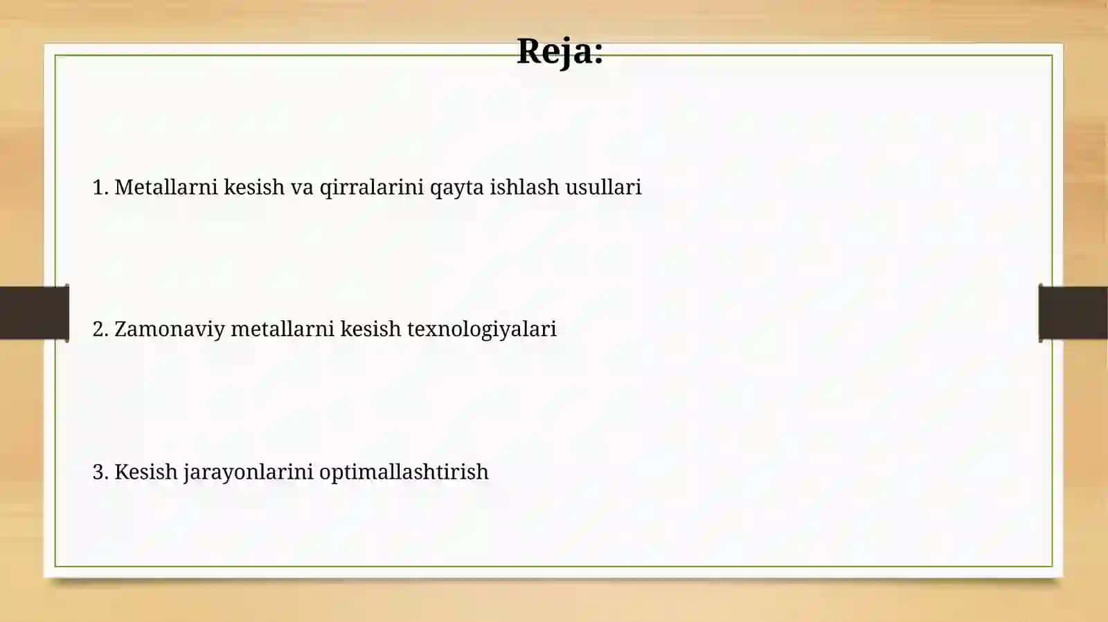 Metallni kesish va qirralariga ishlov berish 2
