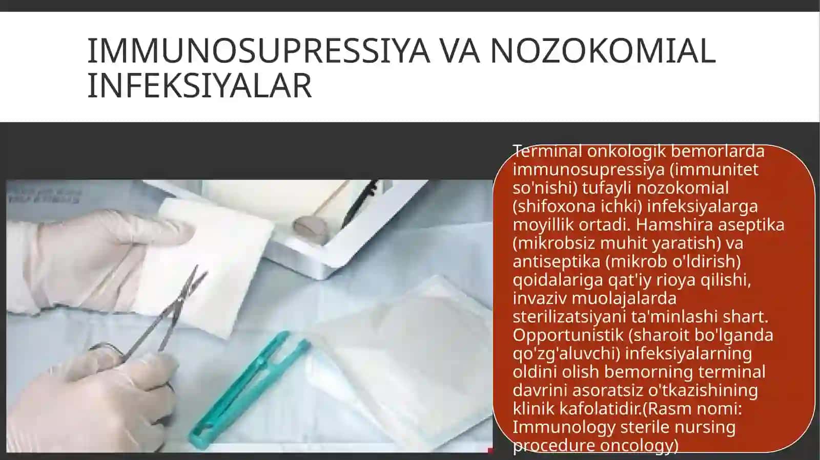 Terminal holatlarda bemorlar parvarishi onkologik kasallik bilan og'rigan bemorlarga yordam ko'rsatish va ularni parvarishlash 2