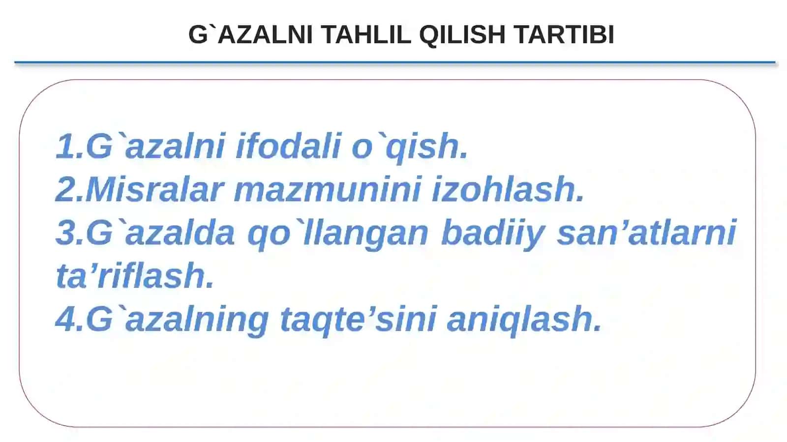 BOBURNING “XAZON YAPROG`I” G`AZALI TAHLILI 2