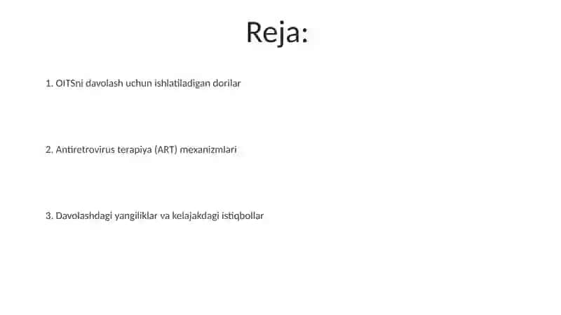 OITSga qarshi retrovirus preparatlari (ARV) 2