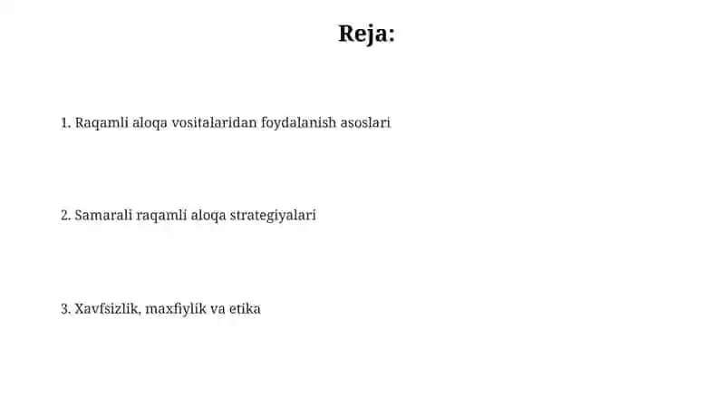 Raqamli aloqa vositalari 2