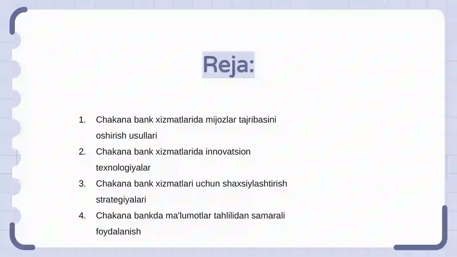 Chakana bank xizmatlarini takomillashtirish yoʻllari 2