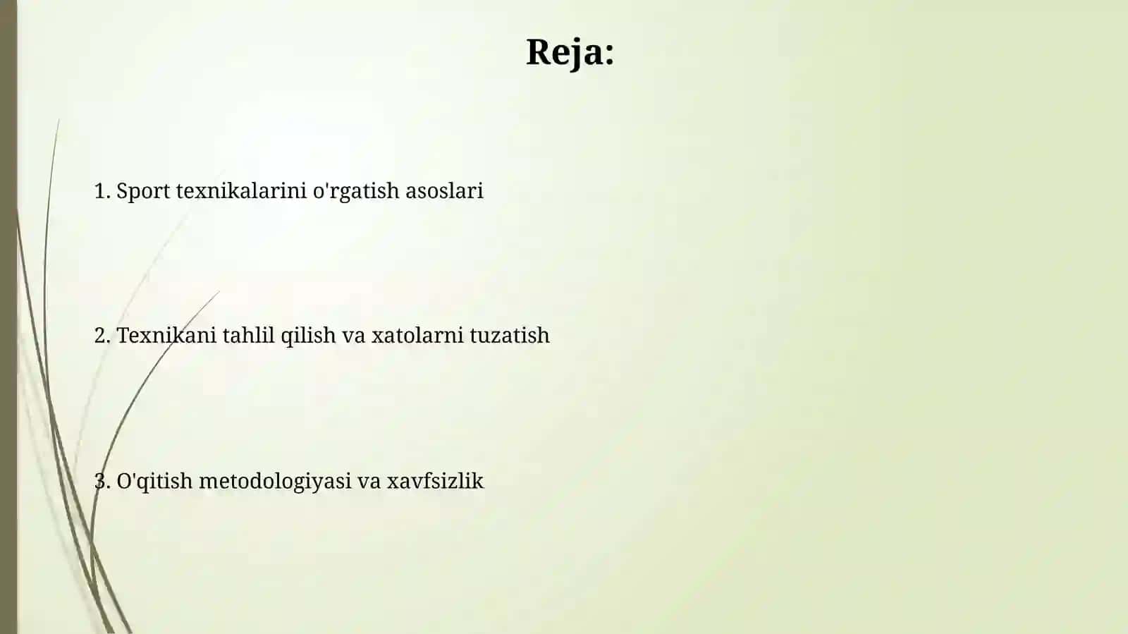 Yengilatletika niturlari texnikasini o'rgatish 2