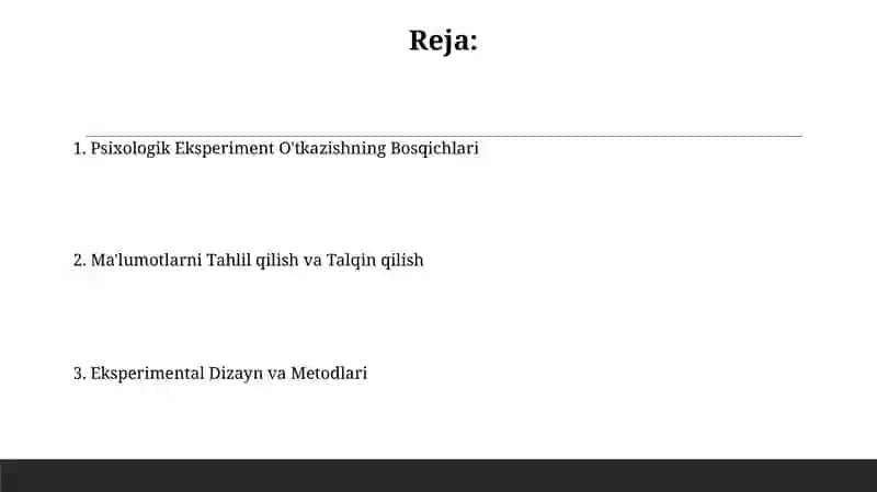 Psixologik eksperiment oʻtkazish 2