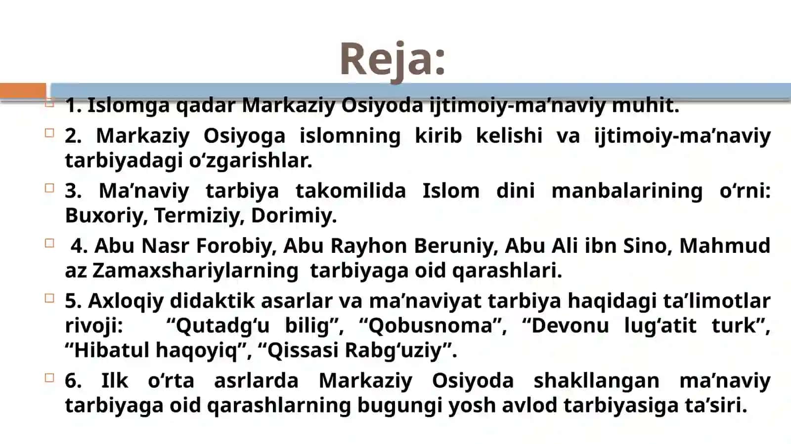 ILK  O‘RTA ASRLARDA  MARKAZIY  OSIYODA MA’NAVIY TARBIYA MASALALARI 2
