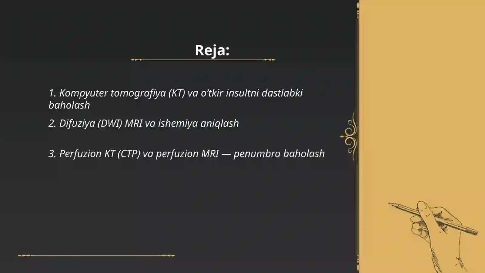 Bosh miya qon tomir kasalliklari nur tashxisi 2