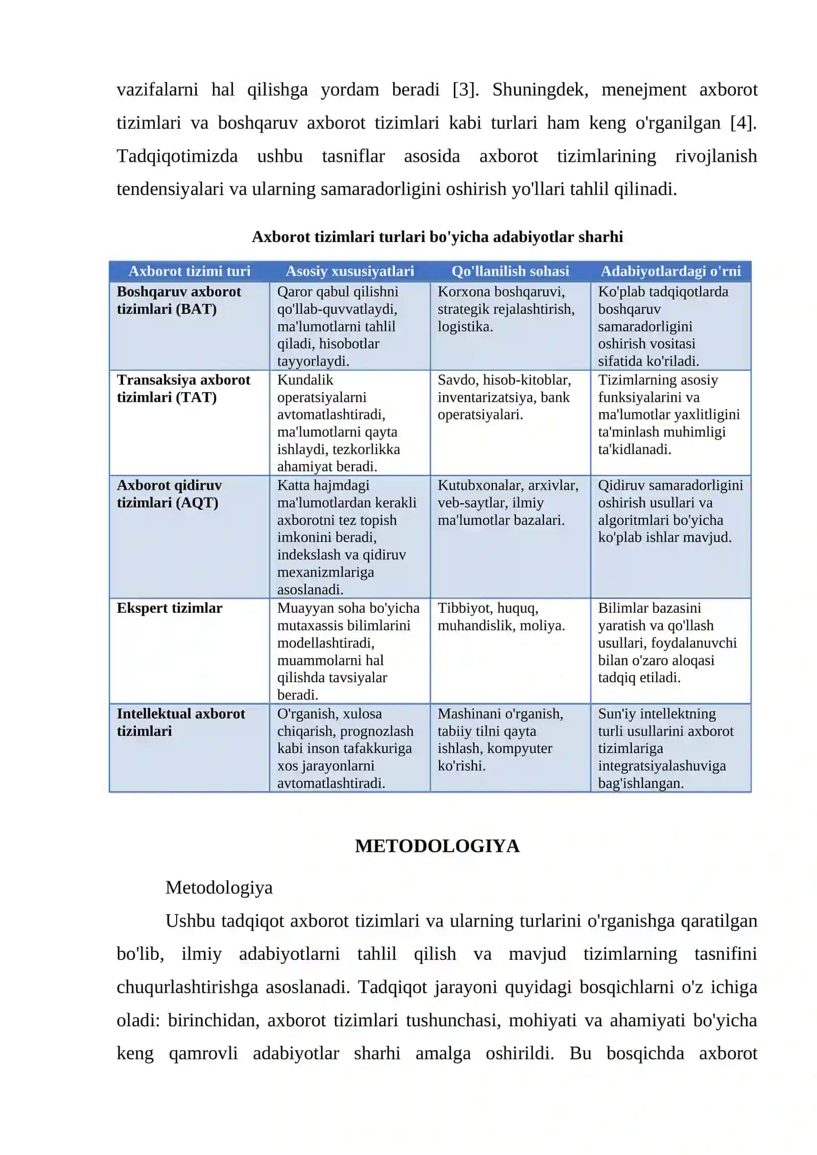 AXBOROT TIZIMLARI VA ULARNING TURLARI 2