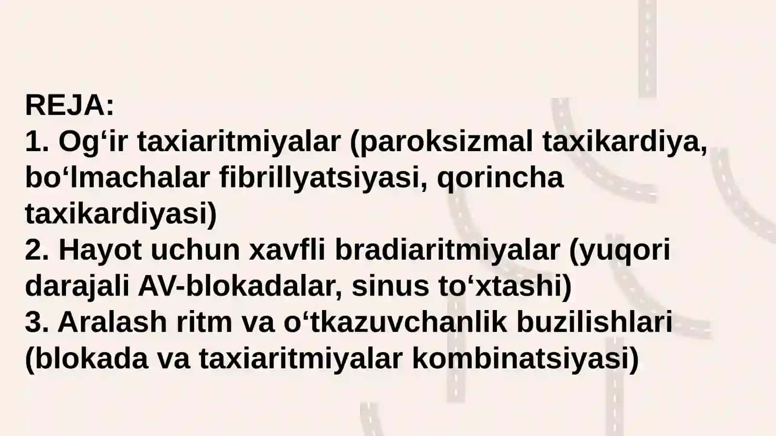 Yurak ritm va oʻtkazuvchanligi buzilishining murakkab turlari 2