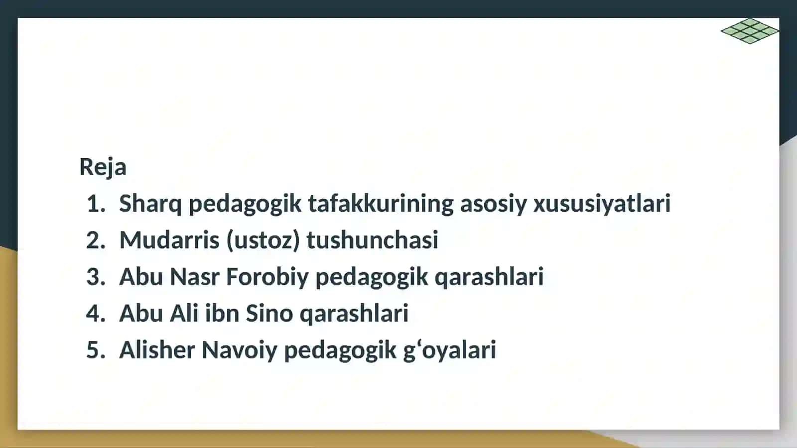 Sharq allomalarining asarlarida mudarrislar mexnati to’g’ri ilgʻor pedagogik fikrlar 2